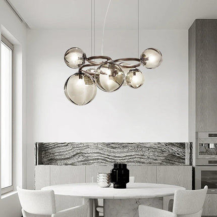 Suspension lustre moderne bulle en verre design haricots magiques pour salon et salle à manger