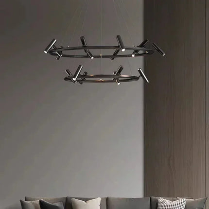 Suspension LED minimaliste en métal, hauteur réglable, ambiance chaleureuse
