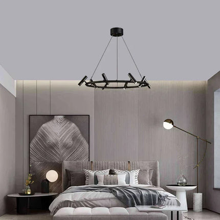 Suspension LED minimaliste en métal, hauteur réglable, ambiance chaleureuse