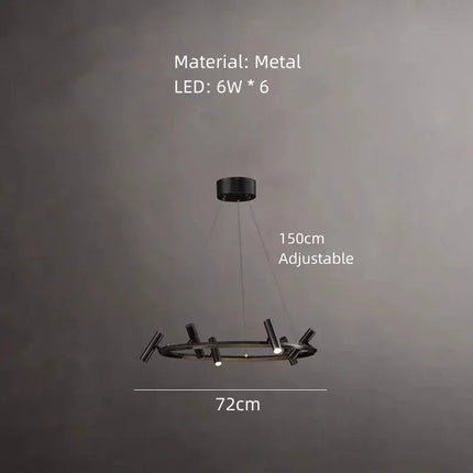 Suspension LED minimaliste en métal, hauteur réglable, ambiance chaleureuse