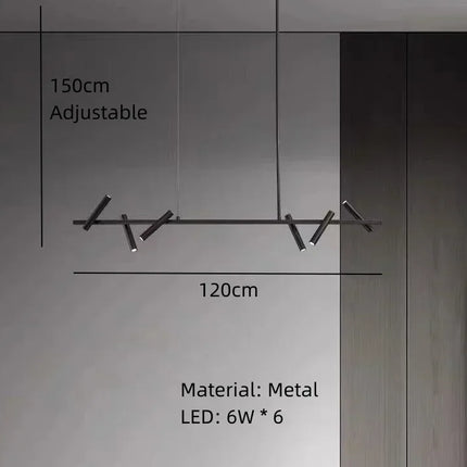 Suspension LED minimaliste en métal, hauteur réglable, ambiance chaleureuse