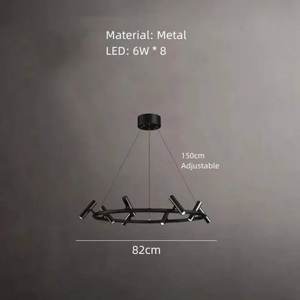 Suspension LED minimaliste en métal, hauteur réglable, ambiance chaleureuse