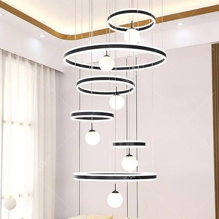 Suspension moderne en aluminium LED pour salle à manger, lumière modulable