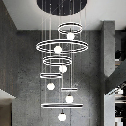 Suspension moderne en aluminium LED pour salle à manger, lumière modulable