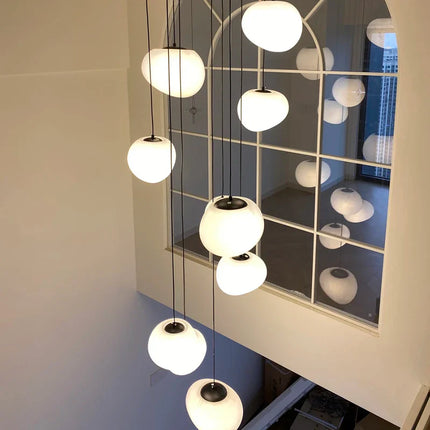 Suspension LED moderne en alliage pour escalier et salon, lumière chaude ou froide ajustable