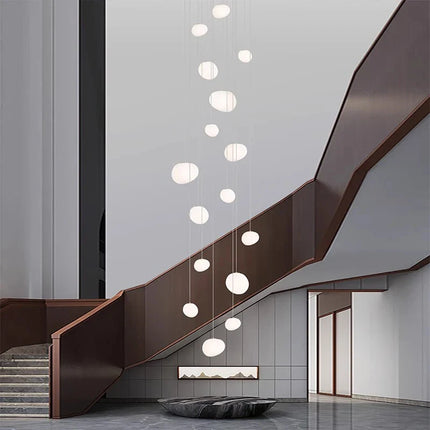 Suspension LED moderne en alliage pour escalier et salon, lumière chaude ou froide ajustable