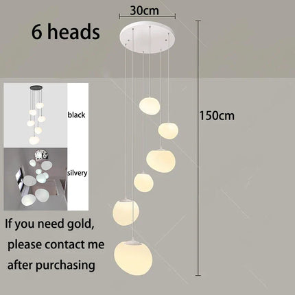 Suspension LED moderne en alliage pour escalier et salon, lumière chaude ou froide ajustable