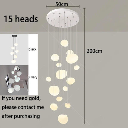 Suspension LED moderne en alliage pour escalier et salon, lumière chaude ou froide ajustable