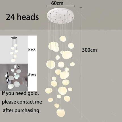 Suspension LED moderne en alliage pour escalier et salon, lumière chaude ou froide ajustable