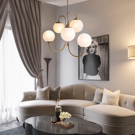 Suspension LED ronde en métal, design nordique moderne, lumière chaleureuse élégante