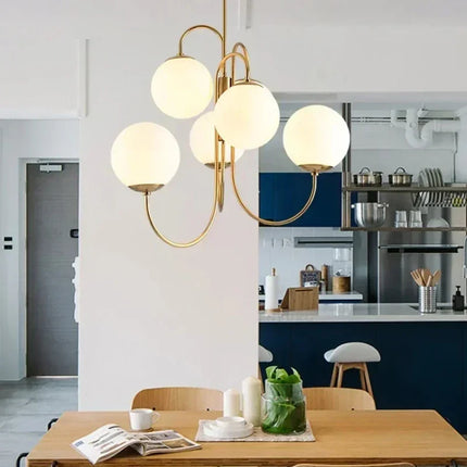 Suspension LED ronde en métal, design nordique moderne, lumière chaleureuse élégante