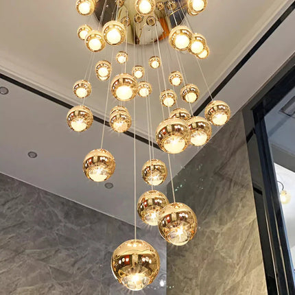 Suspension LED moderne en alliage pour escalier et salon, lumière chaude réglable