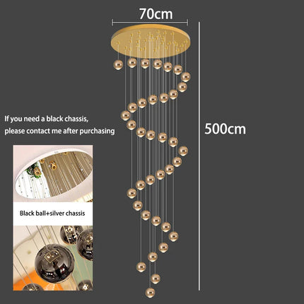 Suspension LED moderne en alliage pour escalier et salon, lumière chaude réglable