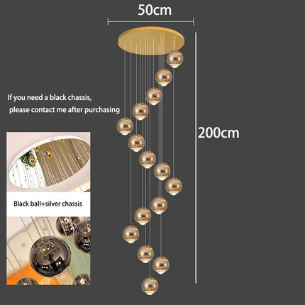 Suspension LED moderne en alliage pour escalier et salon, lumière chaude réglable