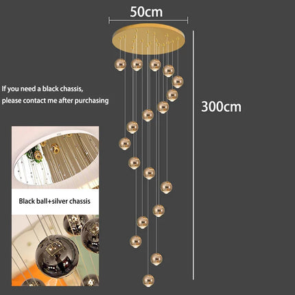 Suspension LED moderne en alliage pour escalier et salon, lumière chaude réglable