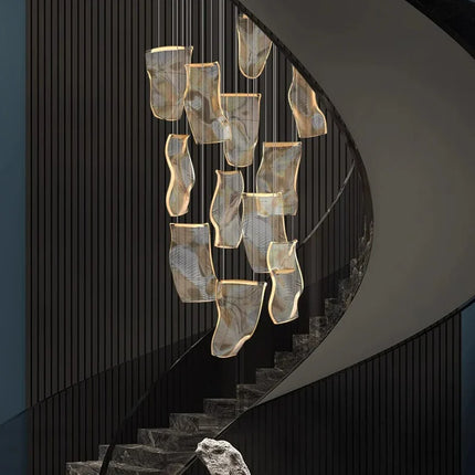 Suspension LED moderne en acrylique, éclairage d’intérieur cosy pour salon et escaliers