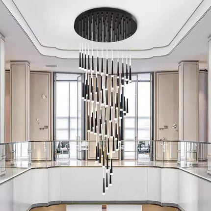 Suspension LED moderne en alliage pour escalier et salon, lumière chaude réglable