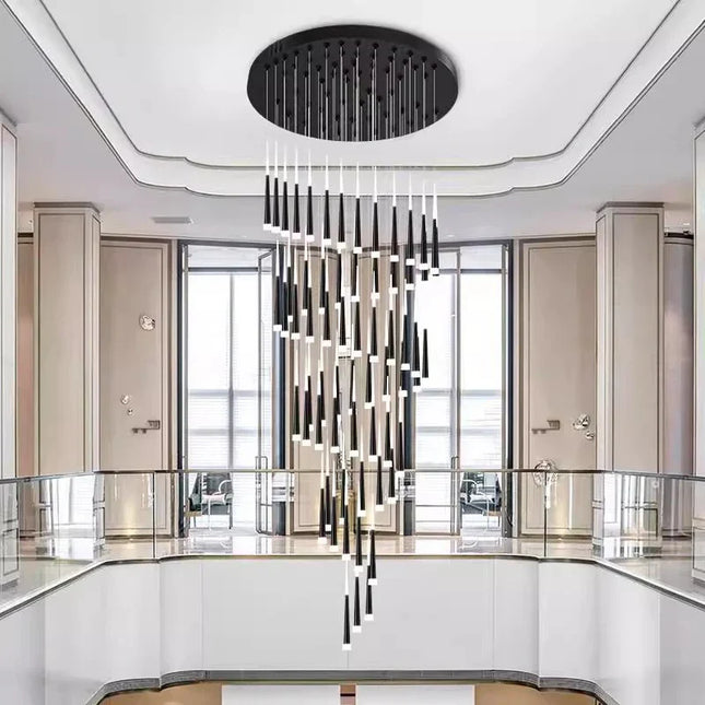 Suspension LED moderne en alliage pour escalier et salon, lumière chaude réglable