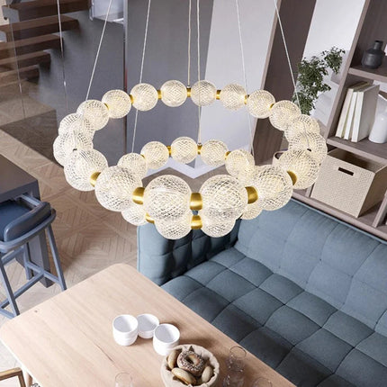 Suspension Anneau LED Moderne en Métal pour Salon et Salle à Manger