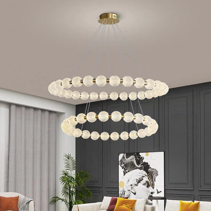 Suspension Anneau LED Moderne en Métal pour Salon et Salle à Manger