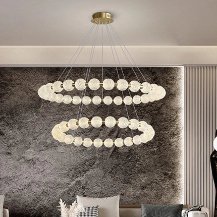 Suspension Anneau LED Moderne en Métal pour Salon et Salle à Manger