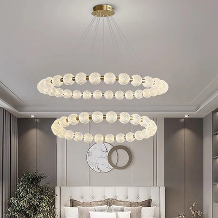 Suspension Anneau LED Moderne en Métal pour Salon et Salle à Manger