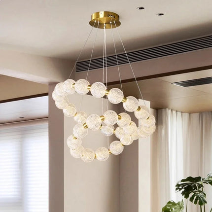 Suspension Anneau LED Moderne en Métal pour Salon et Salle à Manger