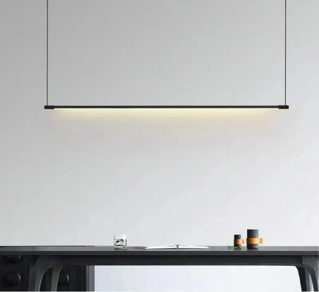 Suspension LED nordique minimaliste en aluminium, éclairage intérieur noir 90-265V