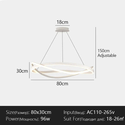 Suspension LED Menvix en aluminium noir et blanc, lumière chaude dimmable, design Art Déco