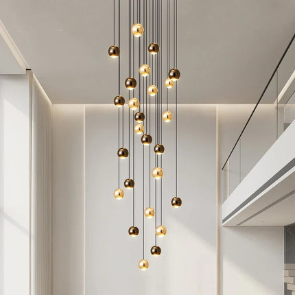 Suspension moderne en aluminium et acrylique pour salon et escalier, lumière modulable