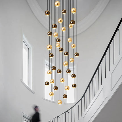 Suspension moderne en aluminium et acrylique pour salon et escalier, lumière modulable