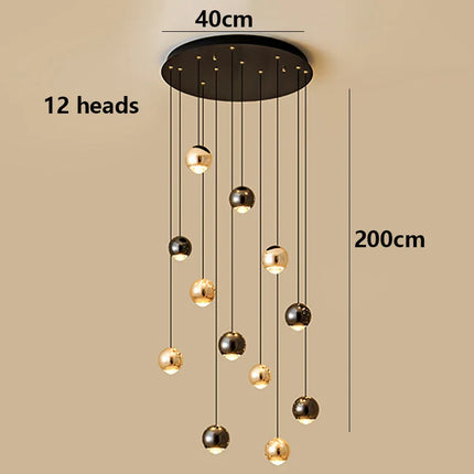 Suspension moderne en aluminium et acrylique pour salon et escalier, lumière modulable
