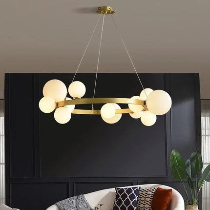 Suspension design simpliste en fer avec ampoules LED G9, luminaire intérieur pour salon et chambre