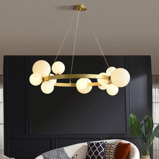 Suspension design simpliste en fer avec ampoules LED G9, luminaire intérieur pour salon et chambre