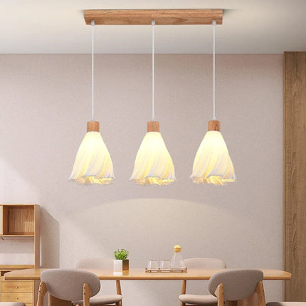Suspension en bois design nordique 3D pour salle à manger et bar