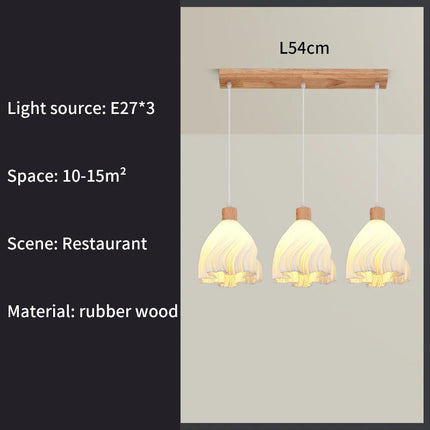 Suspension en bois design nordique 3D pour salle à manger et bar