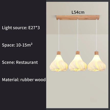 Suspension en bois design nordique 3D pour salle à manger et bar