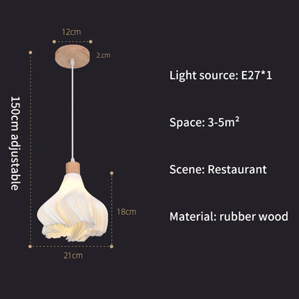 Suspension en bois design nordique 3D pour salle à manger et bar
