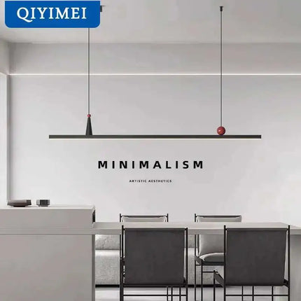 Suspension LED noire en aluminium pour salle à manger, lumière chaude et design nordique
