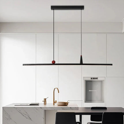 Suspension LED noire en aluminium pour salle à manger, lumière chaude et design nordique