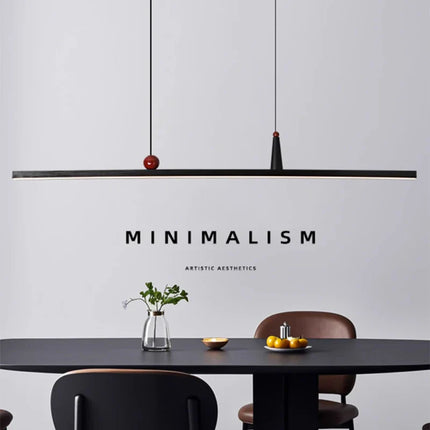 Suspension LED noire en aluminium pour salle à manger, lumière chaude et design nordique