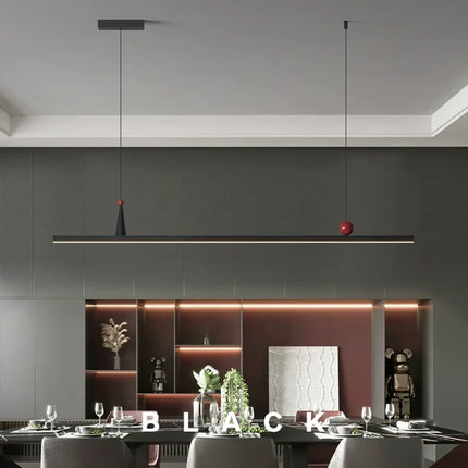 Suspension LED noire en aluminium pour salle à manger, lumière chaude et design nordique