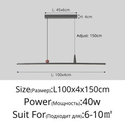 Suspension LED noire en aluminium pour salle à manger, lumière chaude et design nordique