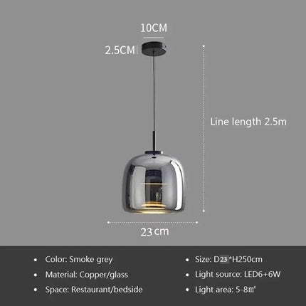 Suspension LED en verre design nordique, lumière chaude ambiance cosy