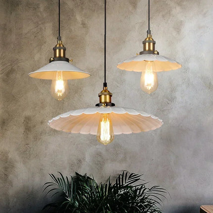 Suspension métal vintage nordique, luminaire design pour intérieur cosy