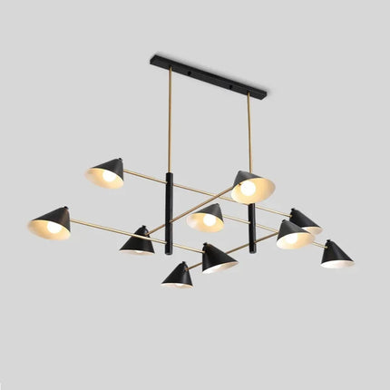 Suspension Lustre LED Moderne Noir en Aluminium pour Salon et Salle à Manger