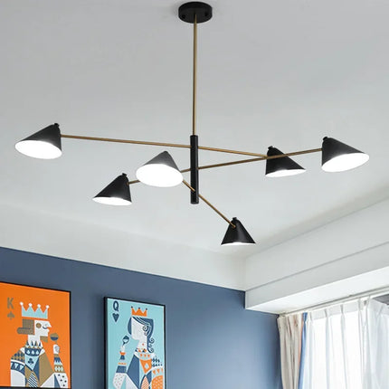 Suspension Lustre LED Moderne Noir en Aluminium pour Salon et Salle à Manger