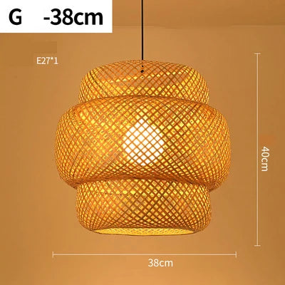 Suspension LED en rotin tressé main, style vintage pour café et bar, douille E27/E26