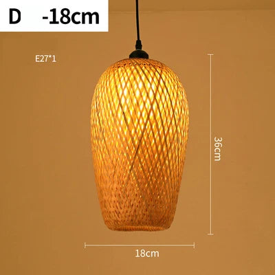 Suspension LED en rotin tressé main, style vintage pour café et bar, douille E27/E26