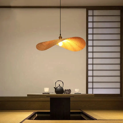 Suspension LED en rotin tressé main, style vintage pour café et bar, douille E27/E26